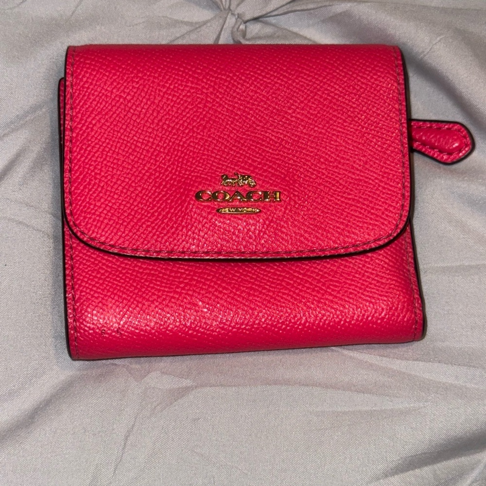 Coach Small Trifold Wallet Crossgrain Leather